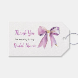 Paarse Coquette Strik Bruiloftsborrel Cadeaulabel