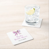 Paarse Coquette Strik Bruiloftsborrel Kartonnen Onderzetters (Insitu)