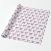 Paarse Coquette Strik Cadeaupapier (Uitgerold)