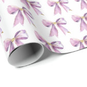 Paarse Coquette Strik Cadeaupapier (Rol Hoek)