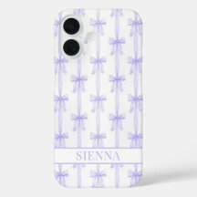 Paarse Coquette Strikjes Gestreept met Monogram