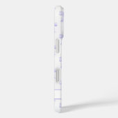 Paarse Coquette Strikjes Gestreept met Monogram Case-Mate iPhone Case (Achterkant / Rechts)