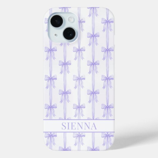 Paarse Coquette Strikken Gestreepte Monogram Case-Mate iPhone Case (Achterkant)