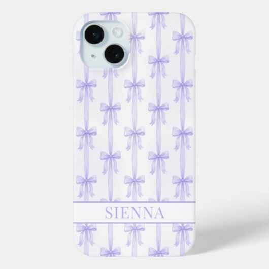 Paarse Coquette Strikken Gestreepte Monogram Case-Mate iPhone Case (Achterkant)