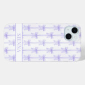 Paarse Coquette Strikken Gestreepte Monogram Case-Mate iPhone Case (Achterkant (horizontaal))