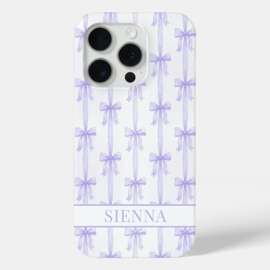 Paarse Coquette Strikken Gestreepte Monogram Case-Mate iPhone Case (Achterkant)