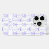 Paarse Coquette Strikken Gestreepte Monogram Case-Mate iPhone Case (Achterkant (horizontaal))