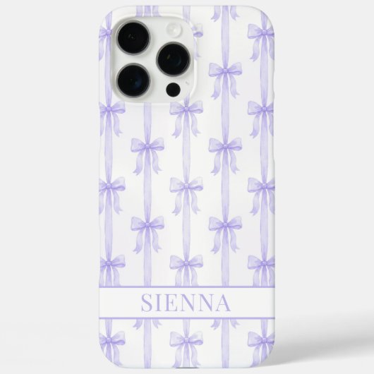Paarse Coquette Strikken Gestreepte Monogram Case-Mate iPhone Case (Achterkant)