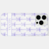 Paarse Coquette Strikken Gestreepte Monogram Case-Mate iPhone Case (Achterkant (horizontaal))