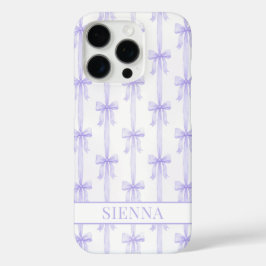 Paarse Coquette Strikken Gestreepte Monogram iPhone 16 Pro Hoesje