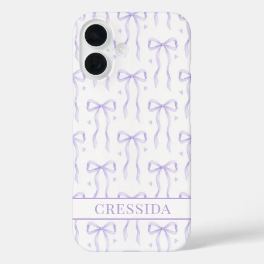 Paarse Coquette Strikken met Monogram Case-Mate iPhone Case (Achterkant)
