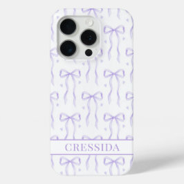 Paarse Coquette Strikken met Monogram iPhone 15 Pro Case
