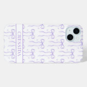 Paarse Coquette Strikken met Monogram Case-Mate iPhone Case (Achterkant (horizontaal))