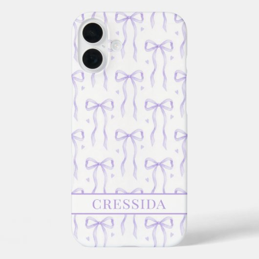 Paarse Coquette Strikken met Monogram Case-Mate iPhone Case (Achterkant)