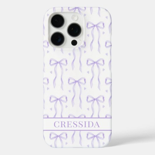 Paarse Coquette Strikken met Monogram Case-Mate iPhone Case (Achterkant)