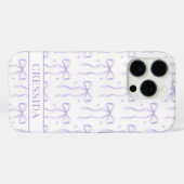 Paarse Coquette Strikken met Monogram Case-Mate iPhone Case (Achterkant (horizontaal))