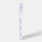 Paarse Coquette Strikken op Gestreept Monogram Case-Mate iPhone Case (Achterkant / Rechts)
