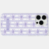 Paarse Coquette Strikken op Gestreept Monogram Case-Mate iPhone Case (Achterkant (horizontaal))