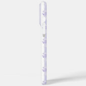 Paarse Coquette Strikken op Gestreept Monogram Case-Mate iPhone Case (Achterkant / Links)