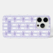 Paarse Coquette Strikken op Strepen Monogram Case-Mate iPhone Case (Achterkant (horizontaal))