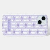 Paarse Coquette Strikken op Strepen Monogram Case-Mate iPhone Case (Achterkant (horizontaal))