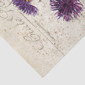 Paarse Cornflower Chickadee Bird Script Tissuepapier (Detail)