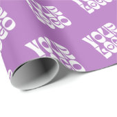 Paarse Corporate Business Logo Wrapping Paper Cadeaupapier (Rol Hoek)