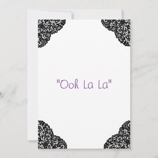 Paarse corset en zwarte leace-lade kaart (Achterkant)