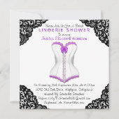 Paarse corset en zwarte leace-lade kaart (Voorkant)