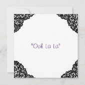 Paarse corset en zwarte leace-lade kaart (Achterkant)