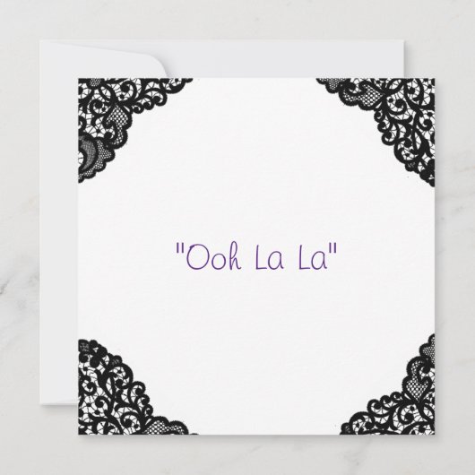 Paarse corset en zwarte leace-lade kaart (Achterkant)