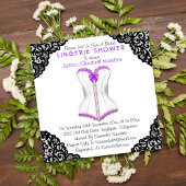 Paarse corset en zwarte leace-lade kaart