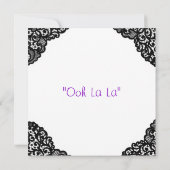 Paarse corset en zwarte leace-lade kaart (Achterkant)