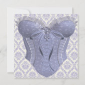 Paarse Corset Lavendel Vrijgezellenfeest Kaart (Achterkant)