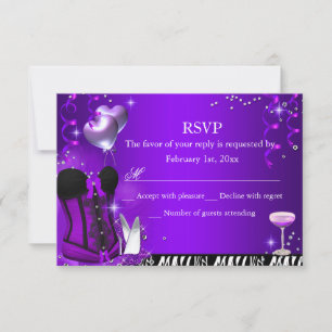 Paarse Corset & Zebra Bachelorette RSVP