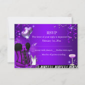 Paarse Corset & Zebra Bachelorette RSVP Kaartje (Voorkant)