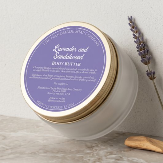 Paarse Cosmetica Pot Label met Ingredienten