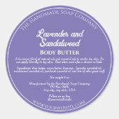 Paarse cosmetica potje label w Ingrediënten (Voorkant)