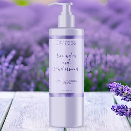 Paarse cosmeticabottiketiket met paarse folie sparkling wijnetiket