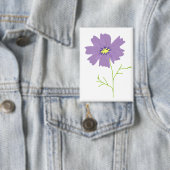Paarse Cosmos Bloem Botanisch Cadeau Button (Insitu)