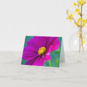 Paarse Cosmos bloem Wenskaart Kaart (Gele Bloem)