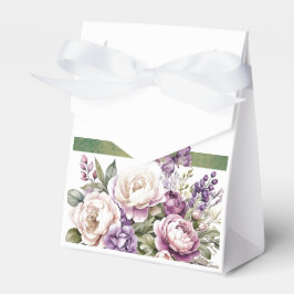 Paarse Cottage Bloemen Boeket Favor Box Bedankdoosjes