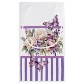 Paarse Cottage Bloemen Kleine Gift Bag Klein Cadeauzakje (Achterkant)