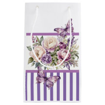 Paarse Cottage Bloemen Kleine Gift Bag