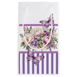 Paarse Cottage Bloemen Kleine Gift Bag Klein Cadeauzakje