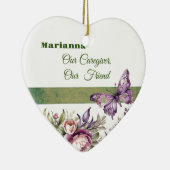 Paarse Cottage Bloemen Zorgverlener Rond Ornament (Rechts)