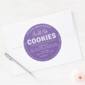 Paarse Cottage Cookie Ingredientenlijst Sticker (Envelop)