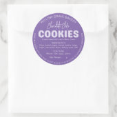 Paarse Cottage Cookie Ingredientenlijst Sticker (Tas)