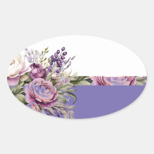 Paarse Cottage Floral Sticker (Voorkant)