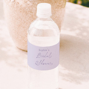Paarse Cottagecore-Typografie Bruidsborrel Waterfles Etiket